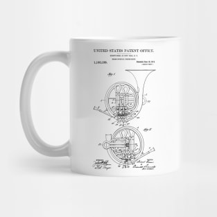 French Horn Patent Black Mug